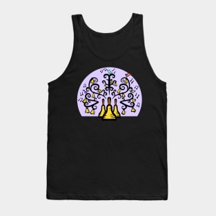 Three Handbells Tree Of Music Purple Circle Tank Top